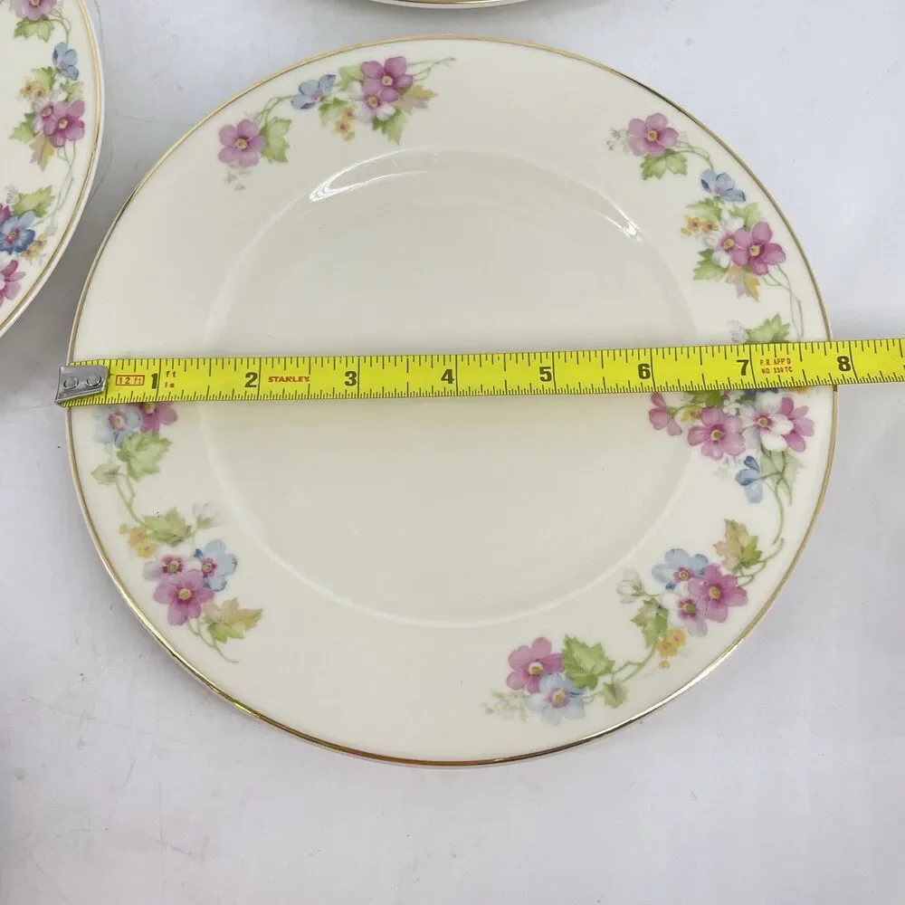 Set of 7 THUN Bohemia Springtime Floral Salad Plates 8” Porcelain Czechoslovakia